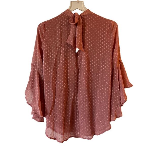NWT Band Of Gypsies Bohemian Blouse Top Bell Sleeves V Neck Keyhole back XS - Picture 8 of 15